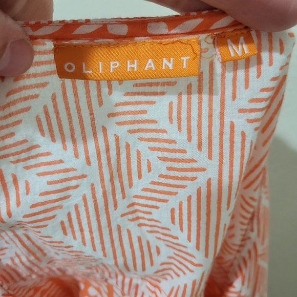 Oliphant Tassel Tie Top size Medium orange white lightweight size Medium - Picture 2 of 5
